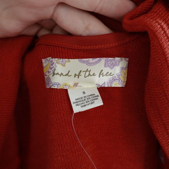 Band Of The Free Rust Long Sleeve Crop Top Womens Small  Boho Gypsy Hippie NWT - Picture 3 of 13